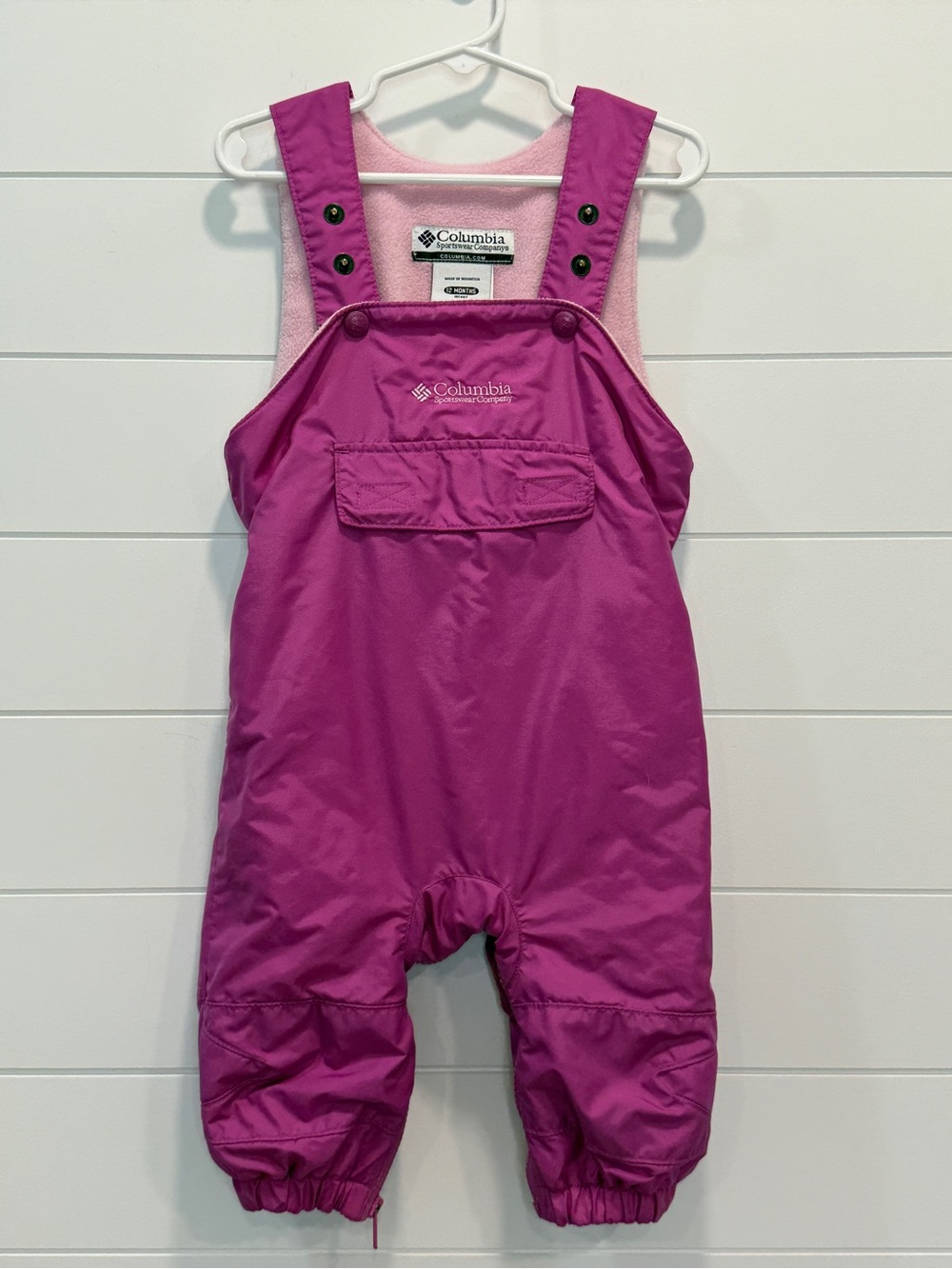 Columbia Kids Pink Insulated Snow Overalls